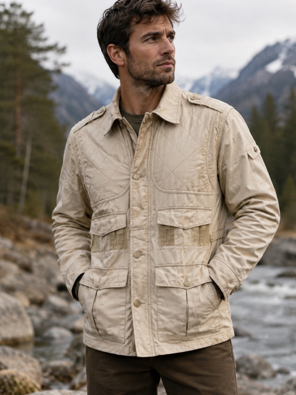 Eddie Bauer Men's Field Jacket in Beige